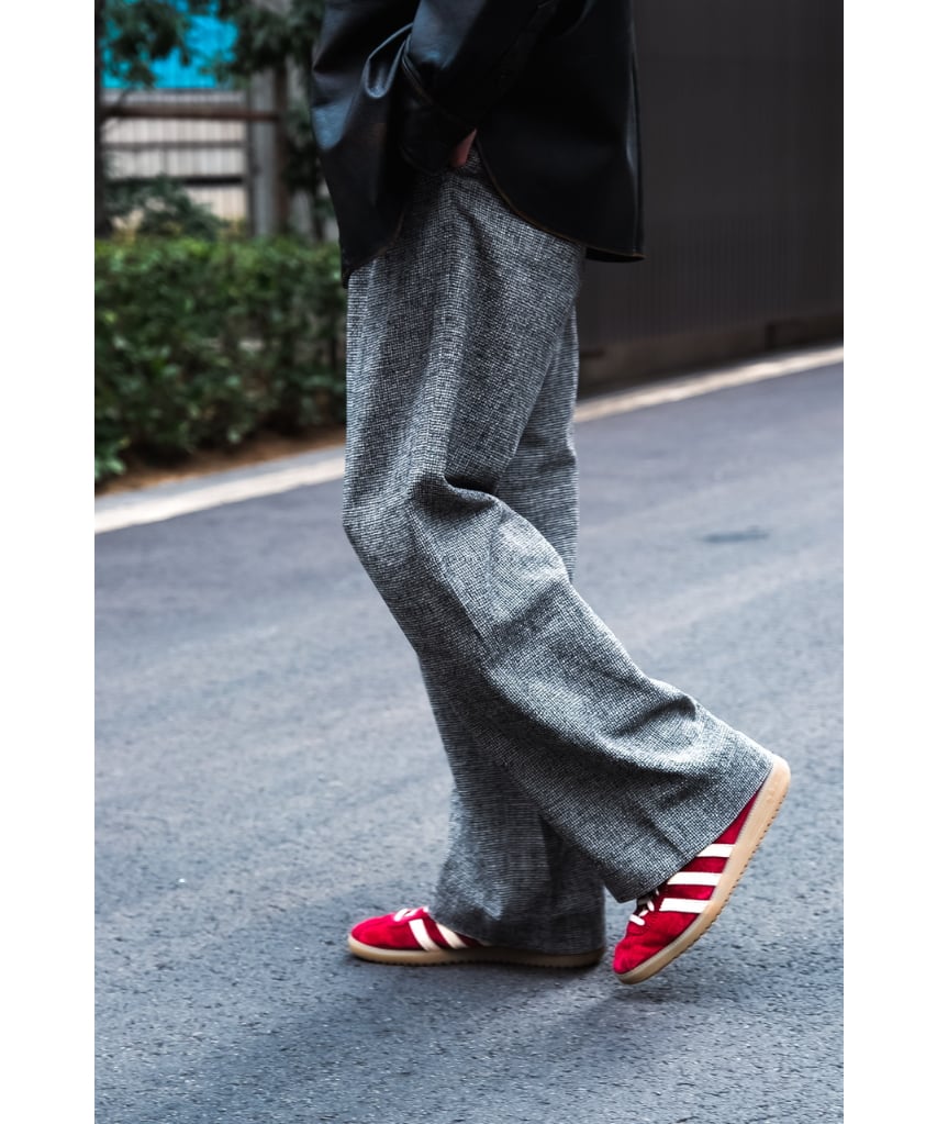 m’s braque TUCKED WIDE PANTS SIDE-TUCKED WIDE PANTS -charcoal x black- – m's braque