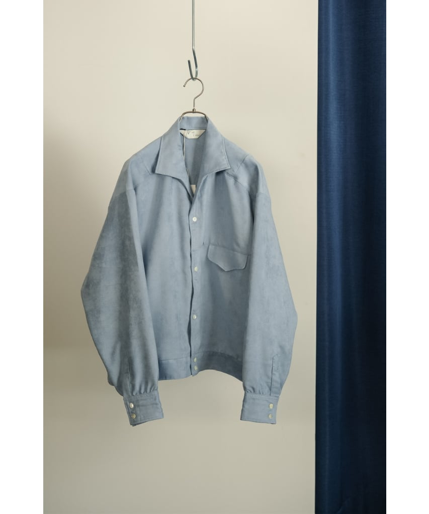 ANCELLM VEGAN SUEDE SHIRT JACKET(SAX)