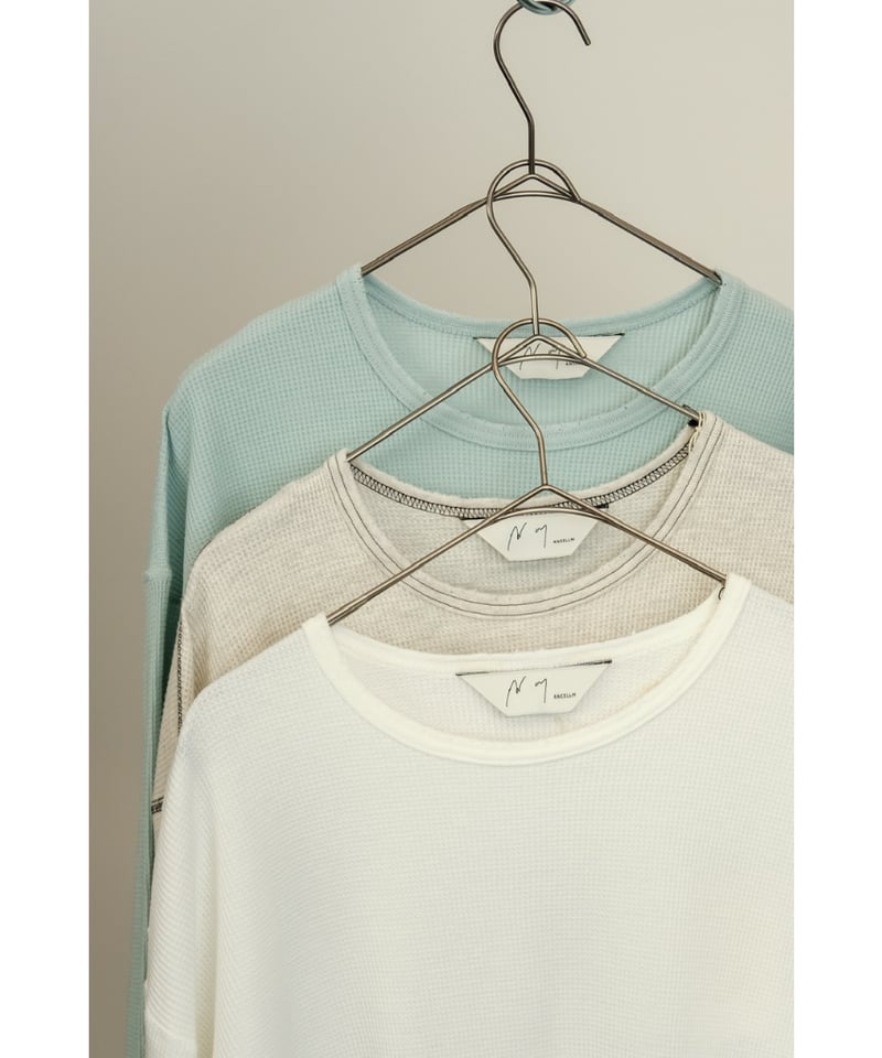 ANCELLM DAMAGE WAFFLE CREW LS T-SHIRT | MusterW ANCELLM DAMAGE WAFFLE CREW LS T-SHIRT | MusterW