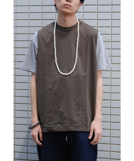 ULTERIOR SUVIN SUEDED TENJIKU SLEEVELESS TEE