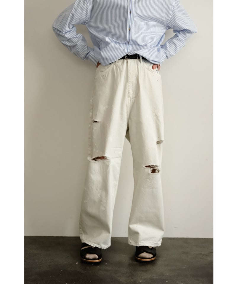 ANCELLM DAMAGE WIDE 5P DENIM PANTS | MusterWerk ANCELLM DAMAGE WIDE 5P DENIM PANTS | MusterWerk