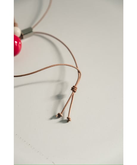 m's braque LEATHER CORD CERAMIC & WOODS NECKLACE