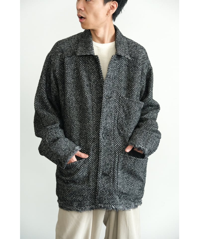 ANCELLM DAMAGE WOOL HERRINGBONE COVER ALL | Mus