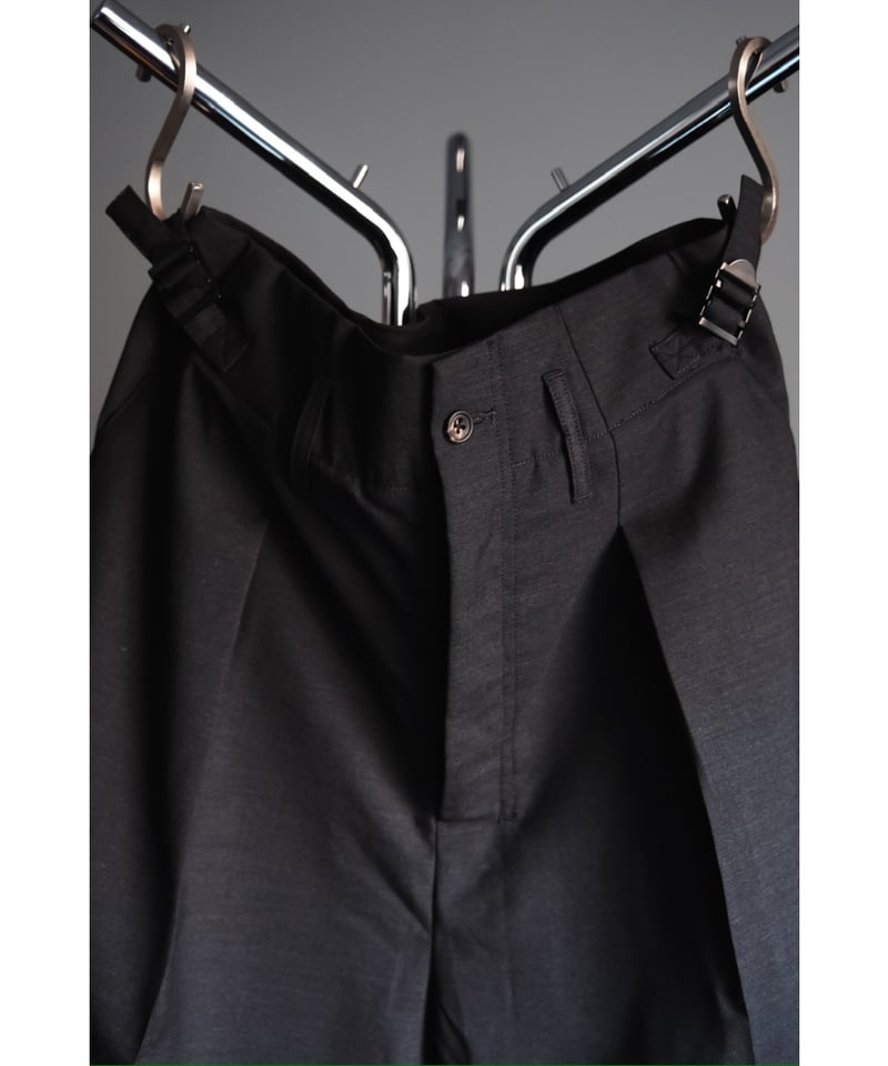 未開封　ANCELLM WOOL DAMAGE WIDE SLACKS ANCELLM - WOOL DAMAGE WIDE SLACKS | DARK OLIVE | スラックス