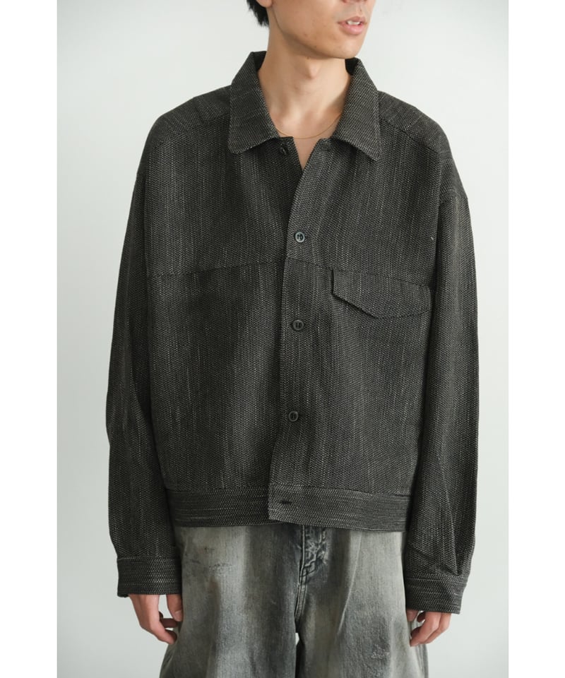 ANCELLM MELANGE WOOL WORK SHIRT BLOUSON | Muste