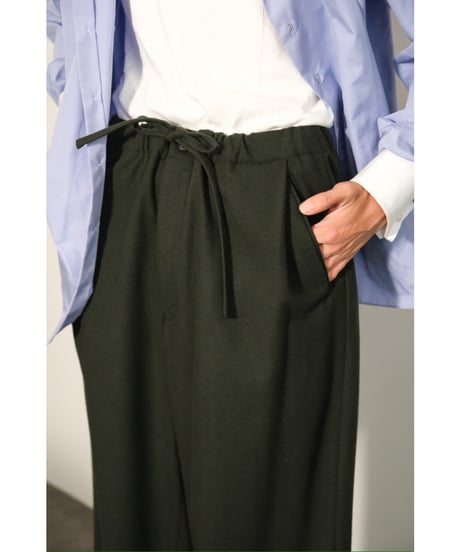 ULTERIOR SUPER FINE WOOL CHECKED DRAWSTRING PANTS