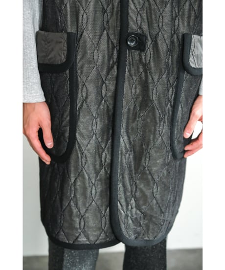 m's braque SILK-LOFT QUILTING CAR LONG VEST
