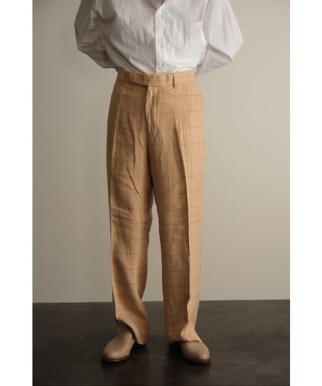 USED Linen Check Trousers