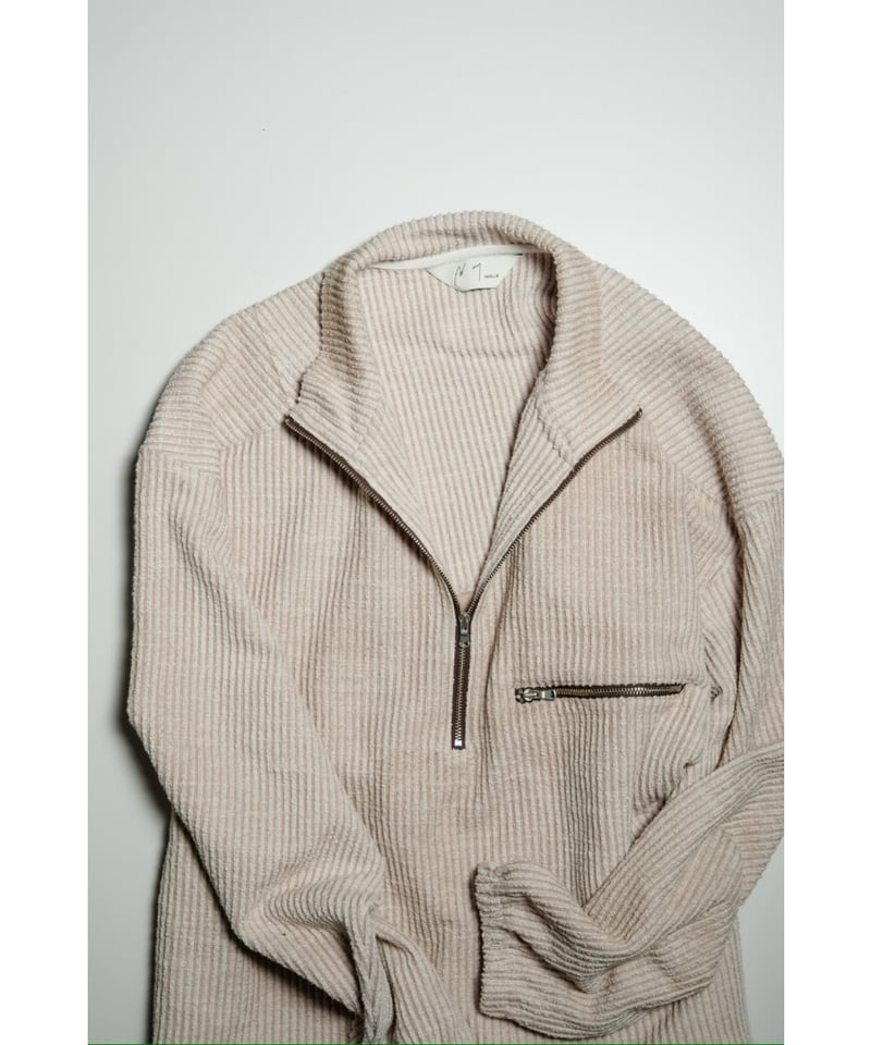 ジャケット・アウター CUT STRIPE HALF ZIP PULL OVER SHIRT CUT STRIPE HALF ZIP PULL OVER SHIRT(BEIGE) – ANCELLM