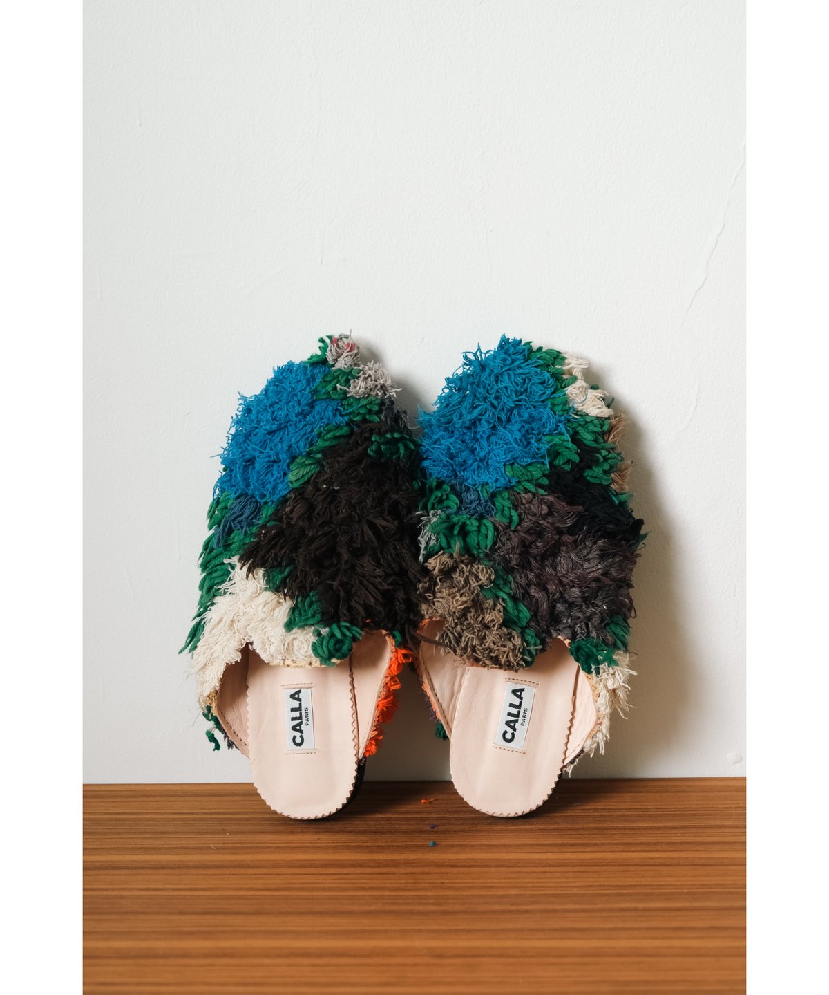 CALLA PARIS バブーシュ　サンダル CALLA paris(カーラパリ) バブーシュサンダル ピンク×ホワイト