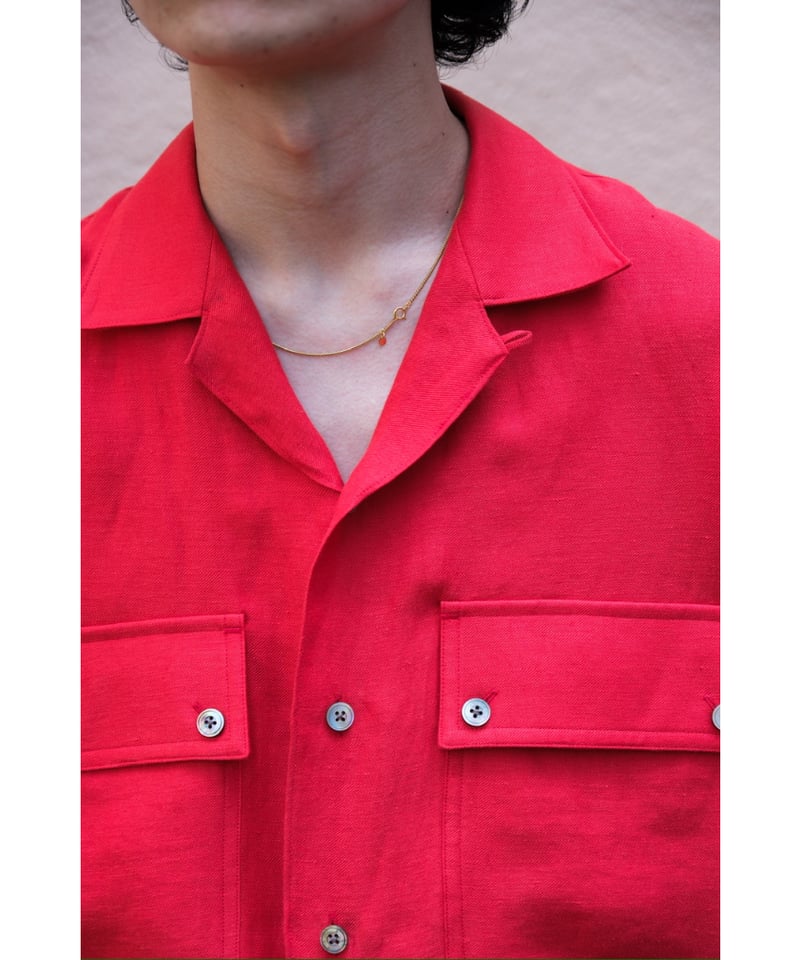ULTERIOR L/R TWILL OPEN COLLAR SHIRT | MusterWe ULTERIOR L/R TWILL OPEN COLLAR SHIRT | MusterWe