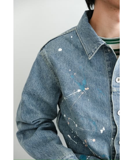 ensou. Erased Jean Jacket-Splash