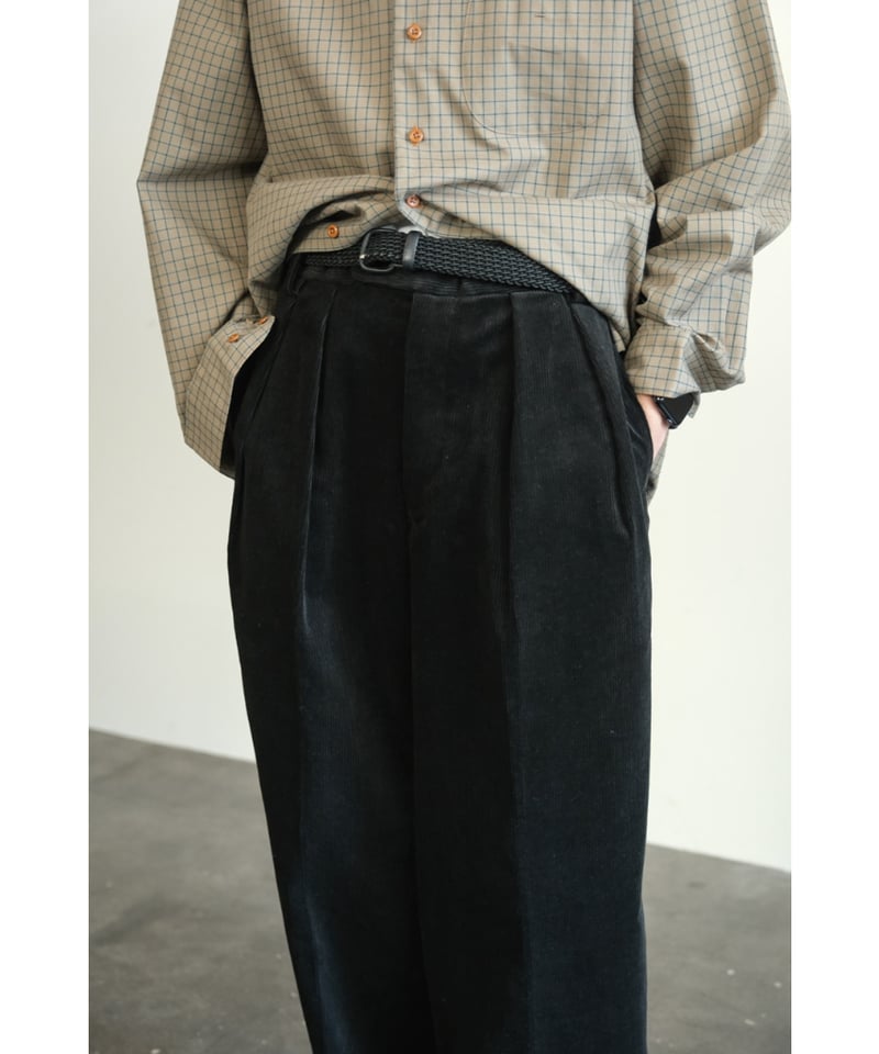 BISOWN CORDUROY 2TUCK WIDE TROUSERS | MusterWer