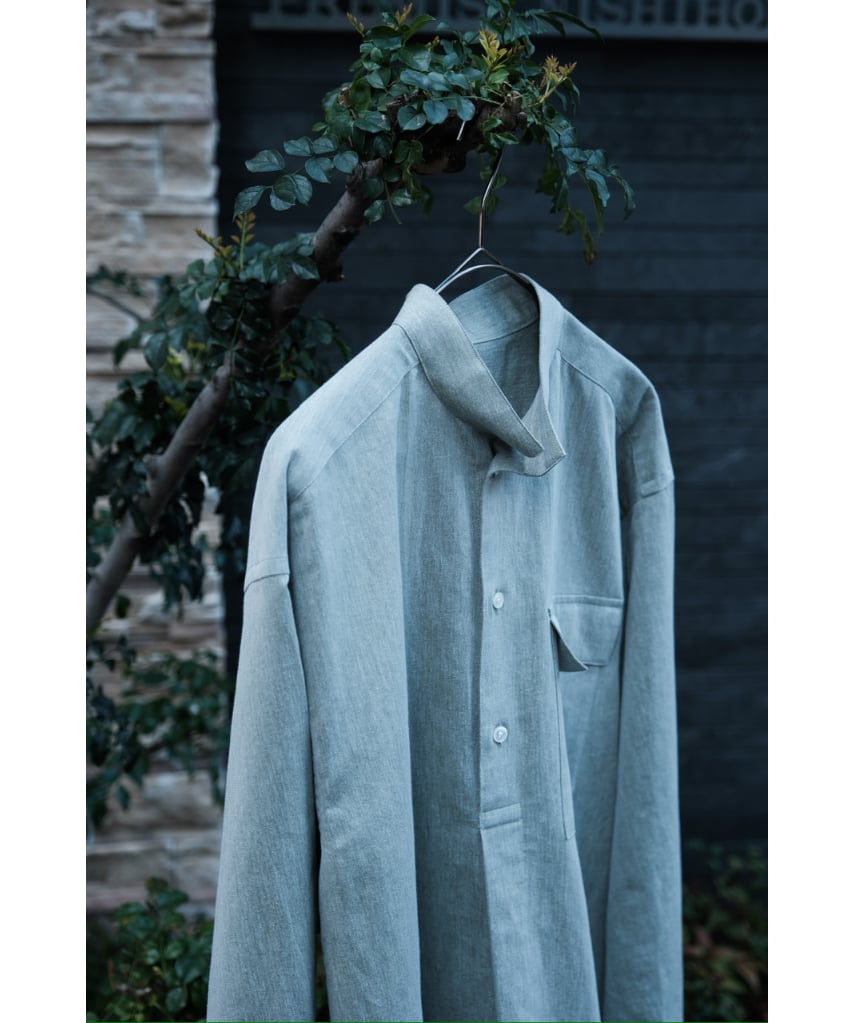 POSTELEGANT Washi Paper Cotton Pull-Over Shirt 