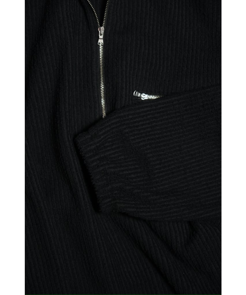 ANCELLM CUT STRIPE HALF ZIP PULL OVER SHIRT | M ANCELLM CUT STRIPE HALF ZIP PULL OVER SHIRT | M