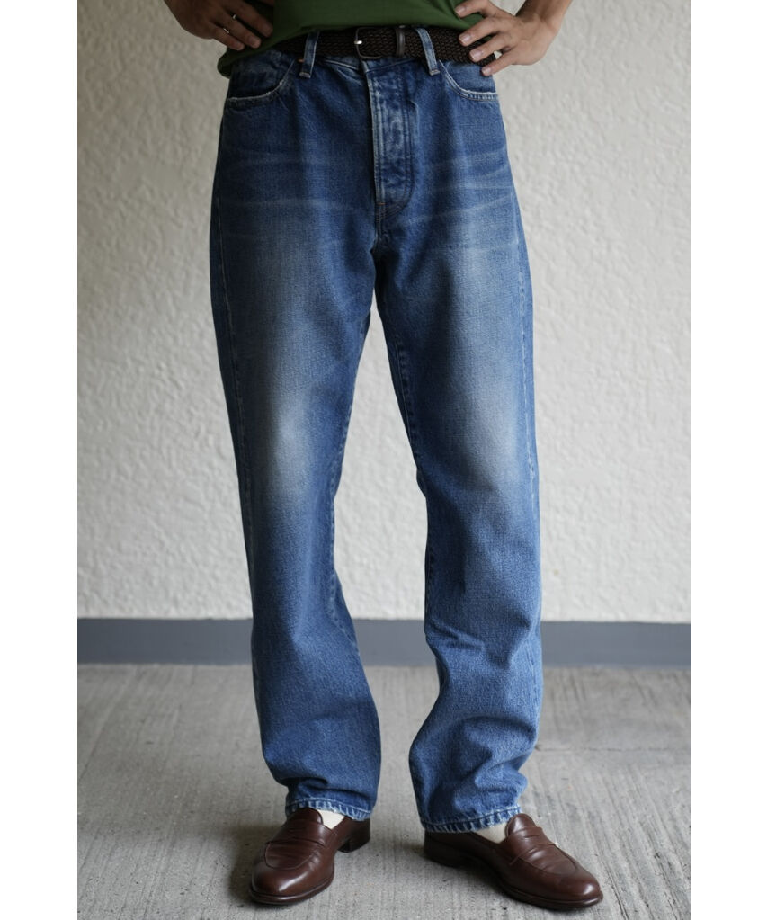 TANAKA the straight jean trousers 29インチ TANAKA タナカ】 THE STRAIGHT JEAN TROUSERS - BLACK / PARK