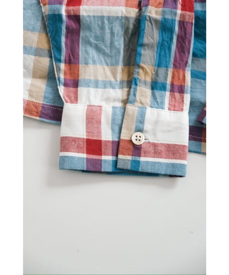 Gurank Plaid open collar shirts