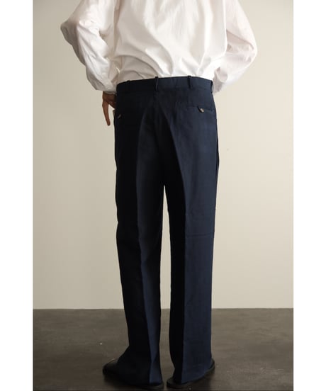 USED Linen Silk Tuck Trousers