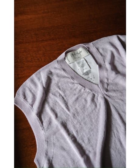 Olde H & Daughter LINEN / SILK PLAIN STITCH V NECK N/S