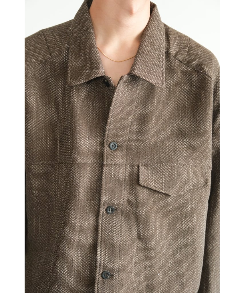 ANCELLM MELANGE WOOL WORK SHIRT BLOUSON | Muste