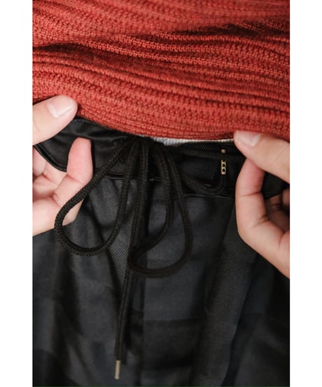 BISOWN SILK BORDER SUPER WIDE PANTS