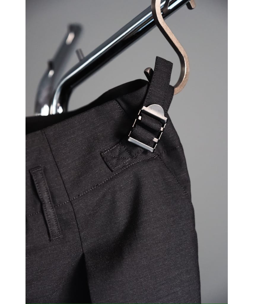 ANCELLMアンセルム　WOOL DAMAGE WIDE SLACKS) ANCELLM | アンセルム WOOL DAMAGE WIDE SLACKS(BLACK) / ウール