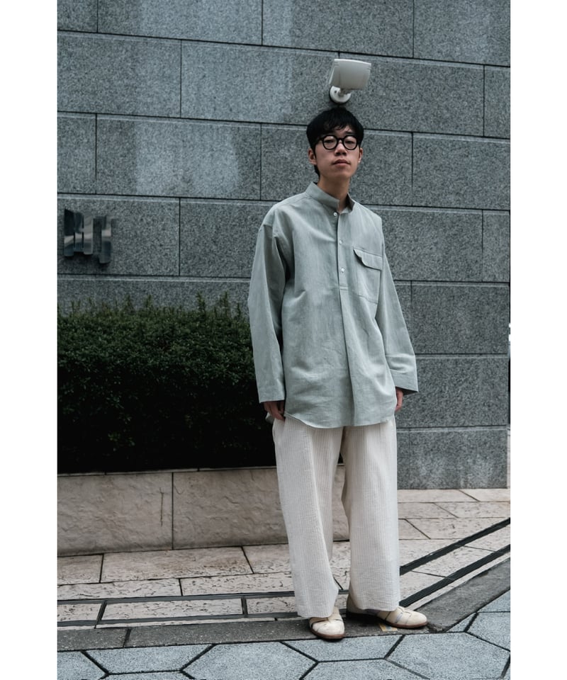 POSTELEGANT Washi Paper Cotton Pull-Over Shirt 