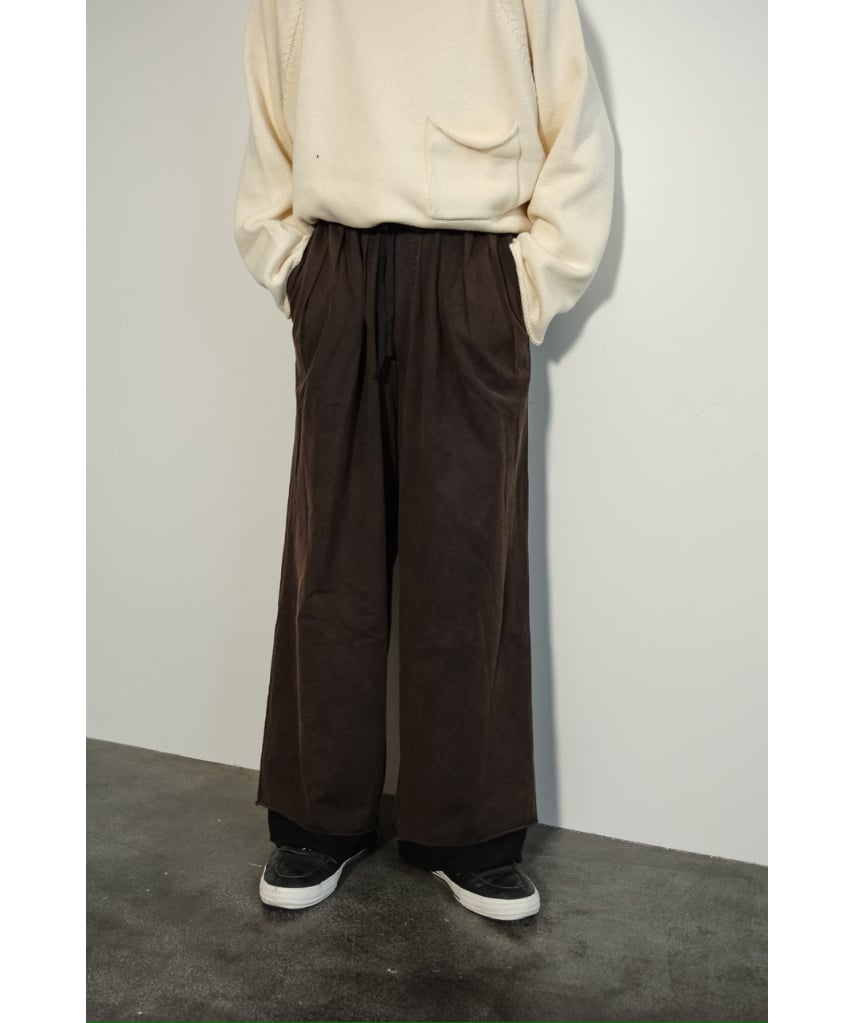パンツ ANCELLM FADED DRAPE WIDE EASY CUT SLACKS ANCELLM - FADED DRAPE WIDE EASY CUT SLACKS | BLACK