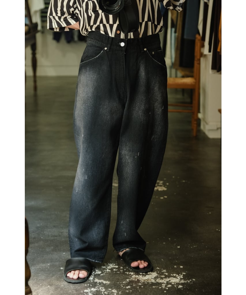 ANCELLM AGING TAPERED 5P DENIM PANTS | MusterWe ANCELLM AGING TAPERED 5P DENIM PANTS | MusterWe