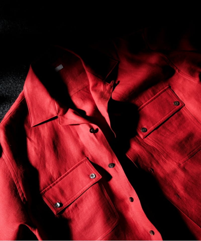 ULTERIOR L/R TWILL OPEN COLLAR SHIRT | MusterWe ULTERIOR L/R TWILL OPEN COLLAR SHIRT | MusterWe