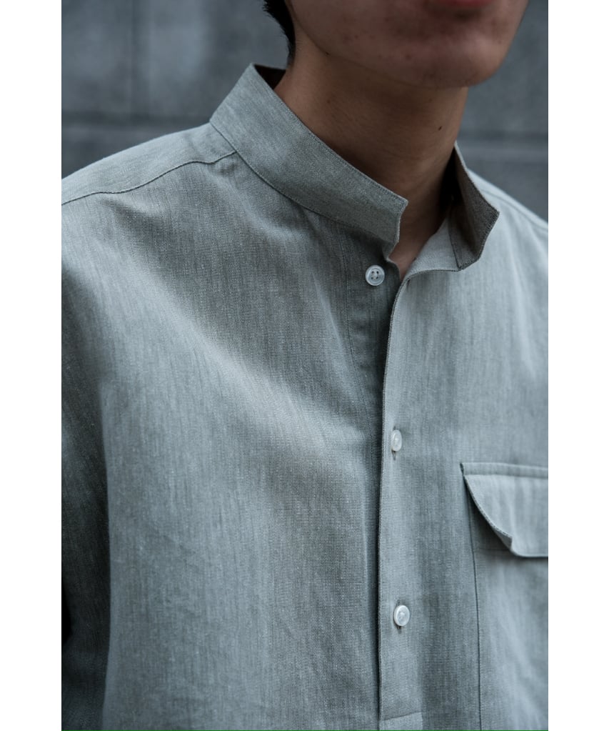 POSTELEGANT Washi Paper Cotton Pull-Over Shirt 