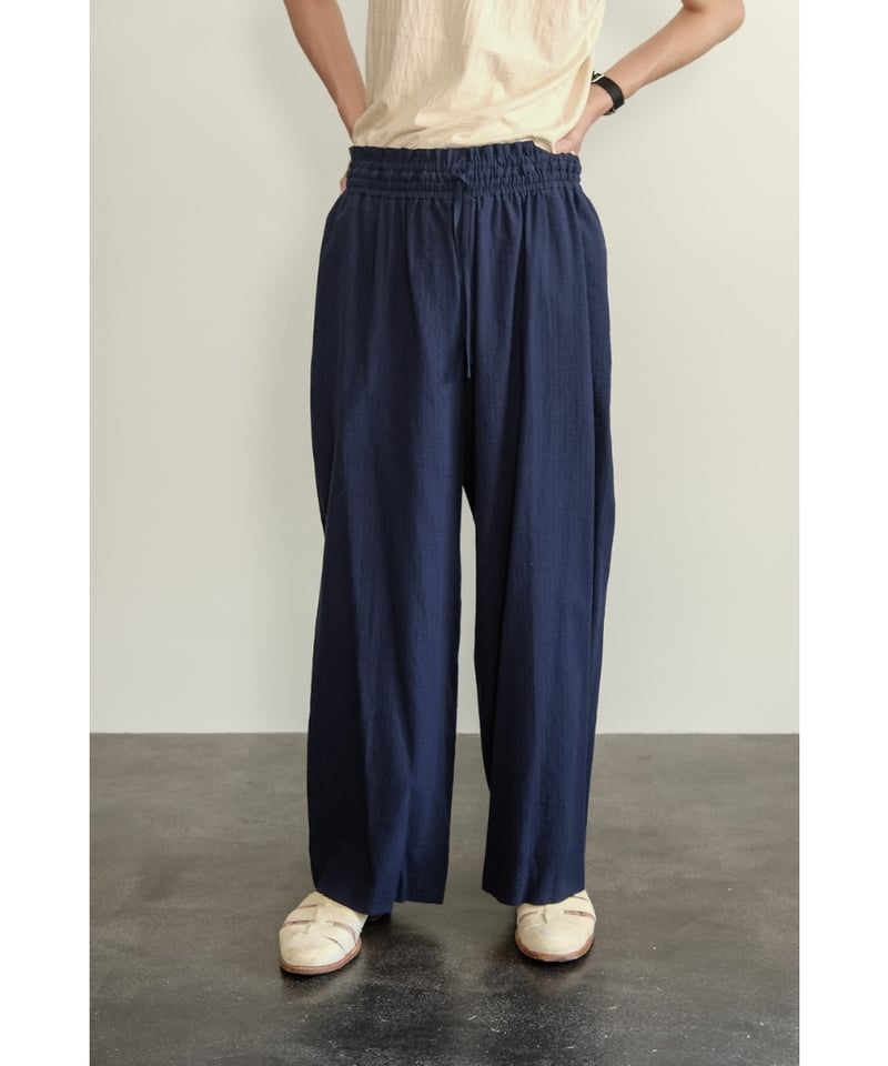 POSTELEGANT CottonLinenStripeWideTrouser