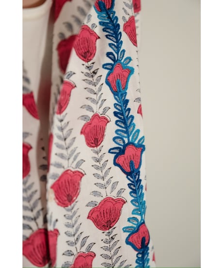 PERIOD FEATURES Block Print & Machine Embroidery Open Collar Shirts