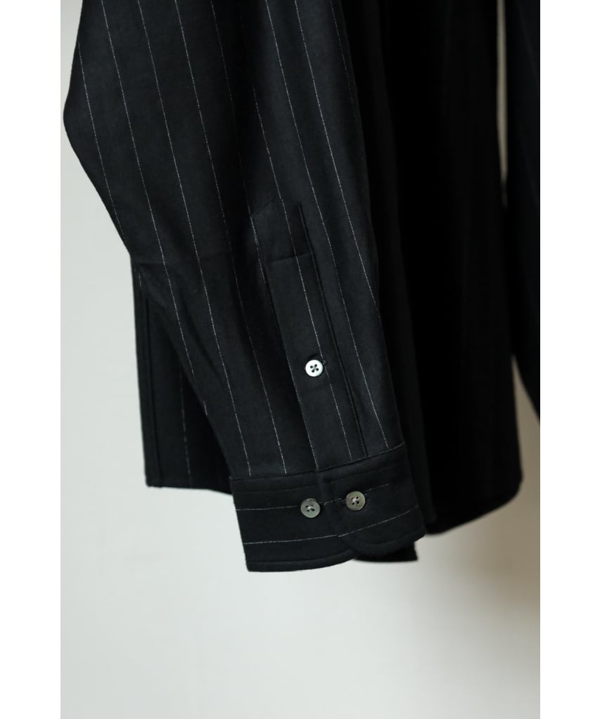 トップス KANEMASA PHIL. 36G IDEAL WOOL STRIPE KANEMASA PHIL.】36G IDEAL WOOL STRIPE SHIRT - BLACK SP | 公式通販