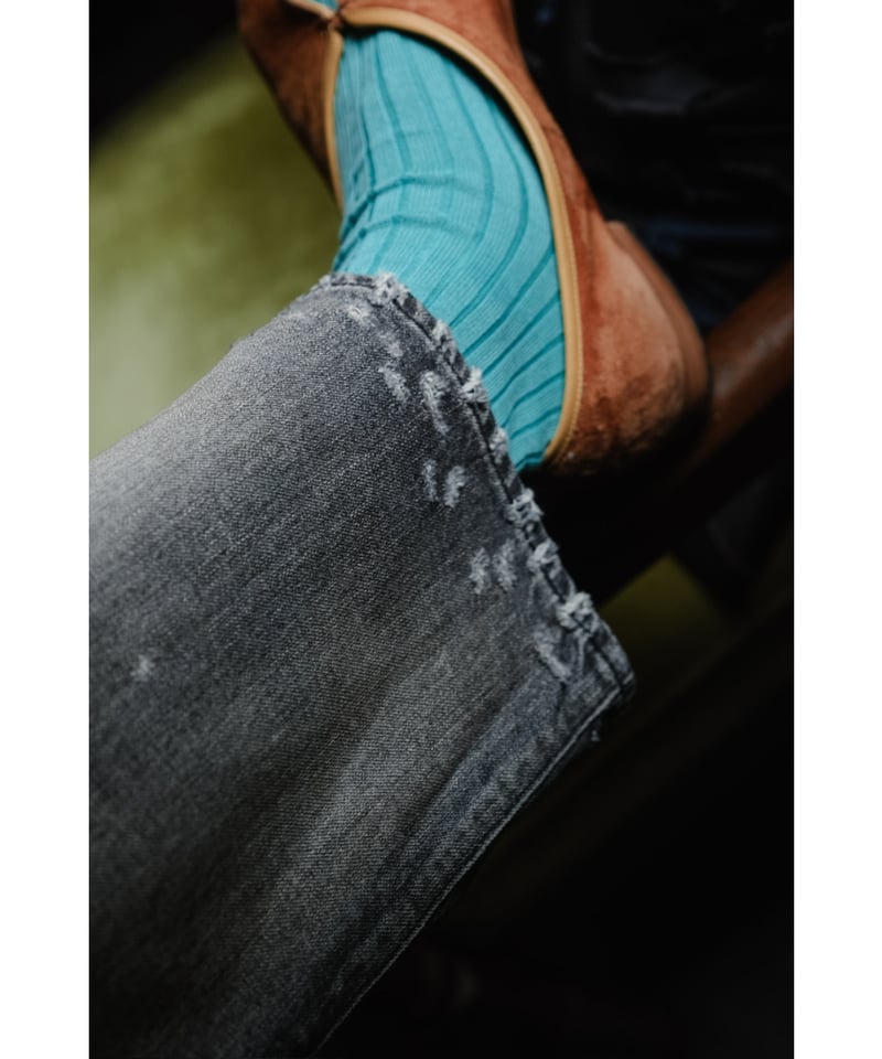 ANCELLM P/DAMAGE DENIM STRAIGHT 5P PANTS | Must ANCELLM P/DAMAGE DENIM STRAIGHT 5P PANTS | Must