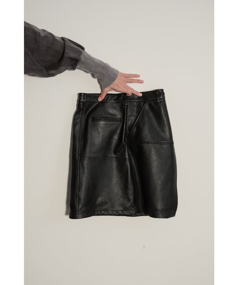 LAYERED WRAP SKIRT /BLK 未使用品　完売品 6397 PLEATED WRAP SKIRT BLACK ミディ丈のプリーツ入りラップスカート