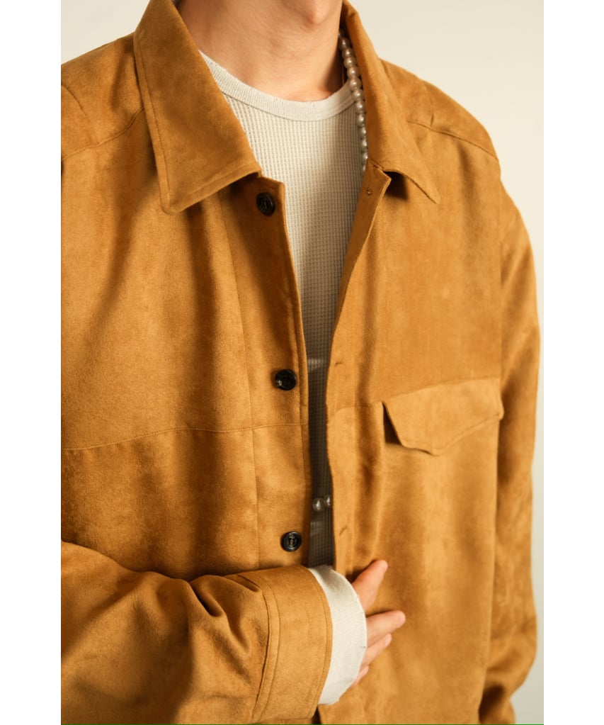 ANCELLM VEAGAN SUEDE WORK SHIRT BLOUSON | Muste