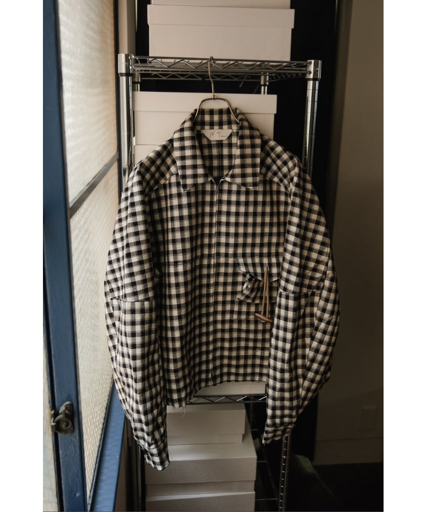 ANCELLM C/R CHECK SHORT ZIPUP SHIRT | MusterWer ANCELLM C/R CHECK SHORT ZIPUP SHIRT | MusterWer