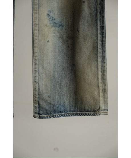 ANCELLM CRASH MIDDLE STRAIGHT 5P DENIM PANTS