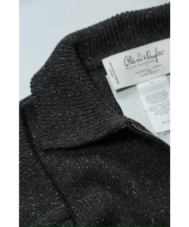 トップス Olde H & Daughter SILK COTTON HALF ZIP Olde H & Daughter 