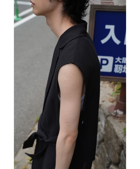 POSTELEGANT WASHI PAPER WOOL REVER VEST