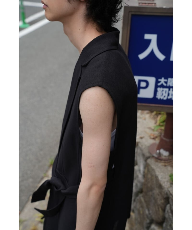 POSTELEGANT 22SS No.0289 Washi Wool Rever Vest 定価137500円 カバー付 ベスト ブラック レディース ポステレガント【中古】2-0703M▲ POSTELEGANT 22SS No.0289 Washi Wool Rever Vest 定価137500円 カバー