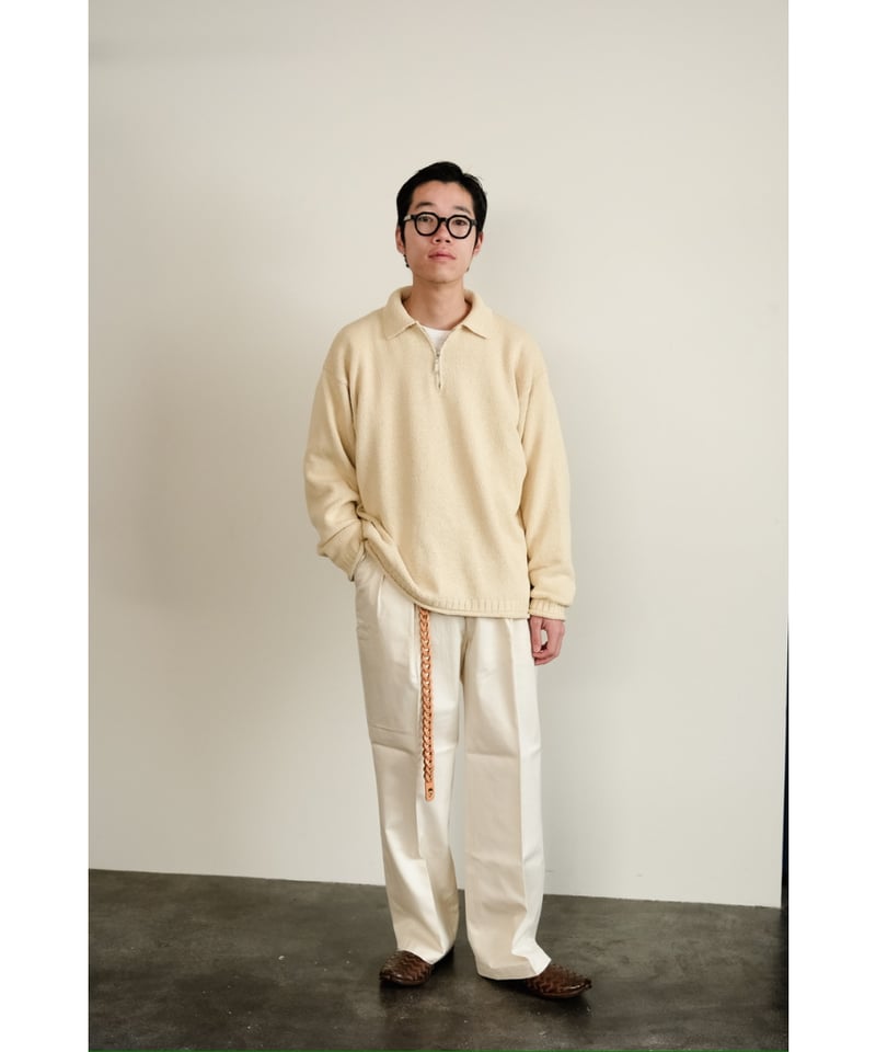ULTERIOR FINX COTTON GABARDINE TUCKED TROUSERS