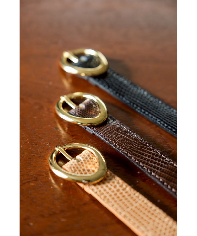 BISOWN ビソウン LIZARD OVAL BELT AILL BISOWN】LIZARD OVAL BELT - HUUKU