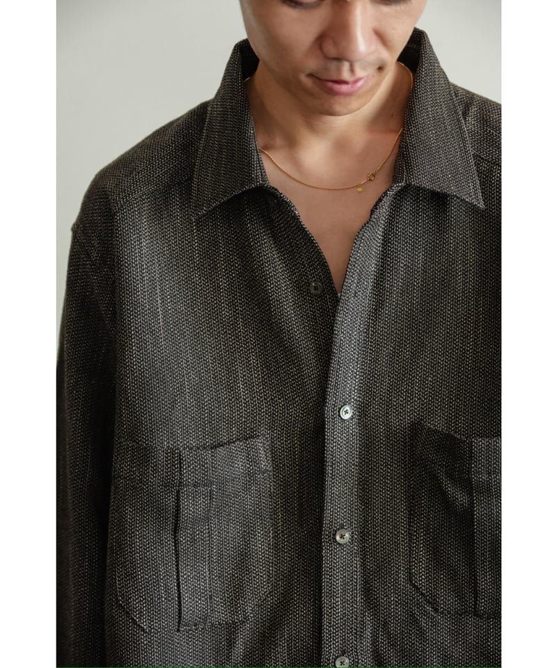 ANCELLM MELANGE WOOL OVER WORK SHIRT | MusterWe