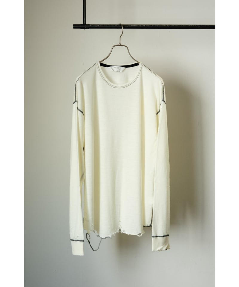ANCELLM DAMAGE WOOL CREW LS T-SHIRT | MusterWer ANCELLM DAMAGE WOOL CREW LS T-SHIRT | MusterWer