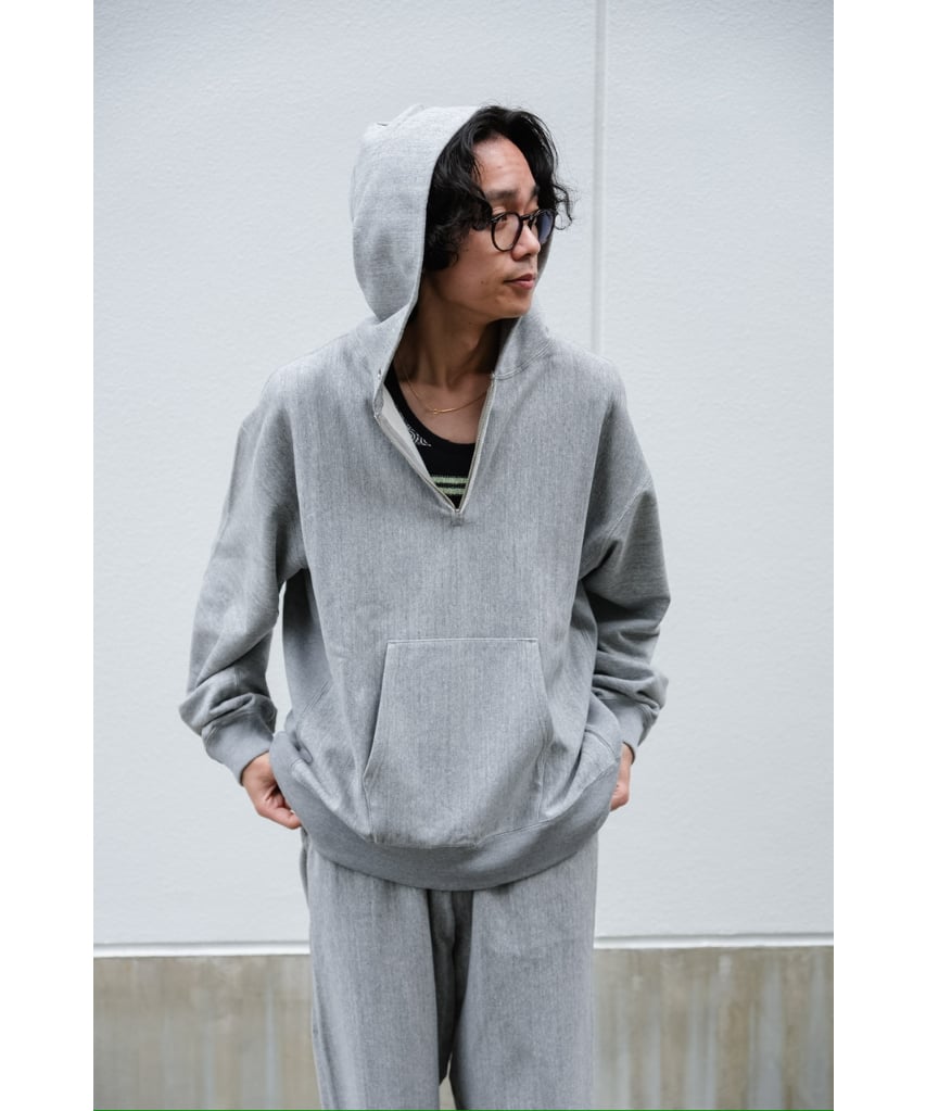 トップス ulterior FADED SILKY HALF ZIP HOODIE ULTERIOR 