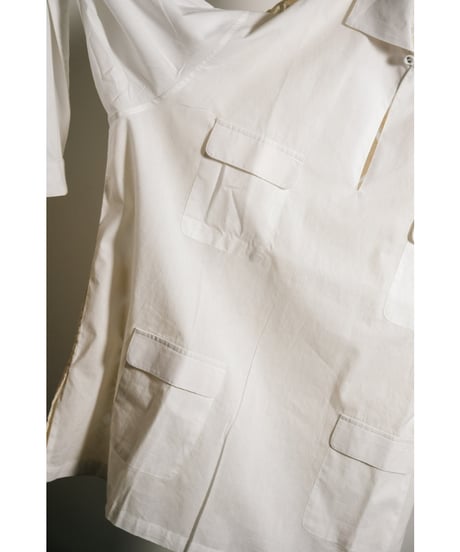 PERIOD FEATURES Cotton Poplin Back Knit Lace Pullover