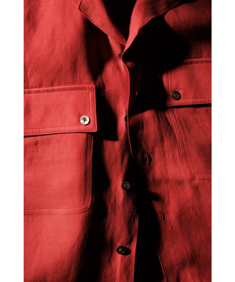 ULTERIOR L/R TWILL OPEN COLLAR SHIRT | MusterWe ULTERIOR L/R TWILL OPEN COLLAR SHIRT | MusterWe