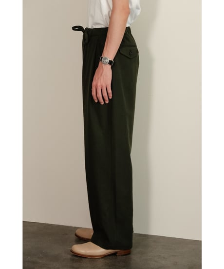 ULTERIOR SUPER FINE WOOL CHECKED DRAWSTRING PANTS